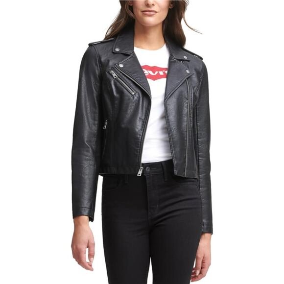 Women's The Classic Faux Leather Moto Jacket (Regular & Plus Size)